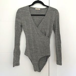 Madewell Super Soft Grey Low Body Suit